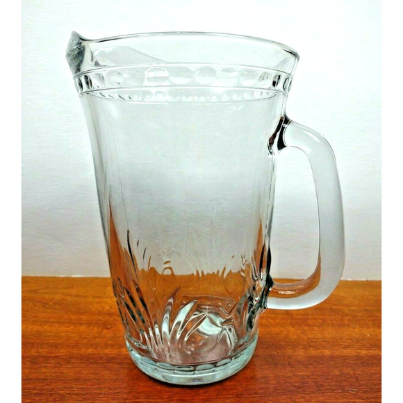 Crystal Pitcher Alexandria Pattern By Toscany Nice Heavy Beverage 9 1/2" 64 oz - Picture 6 of 7
